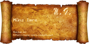 Münz Imre névjegykártya